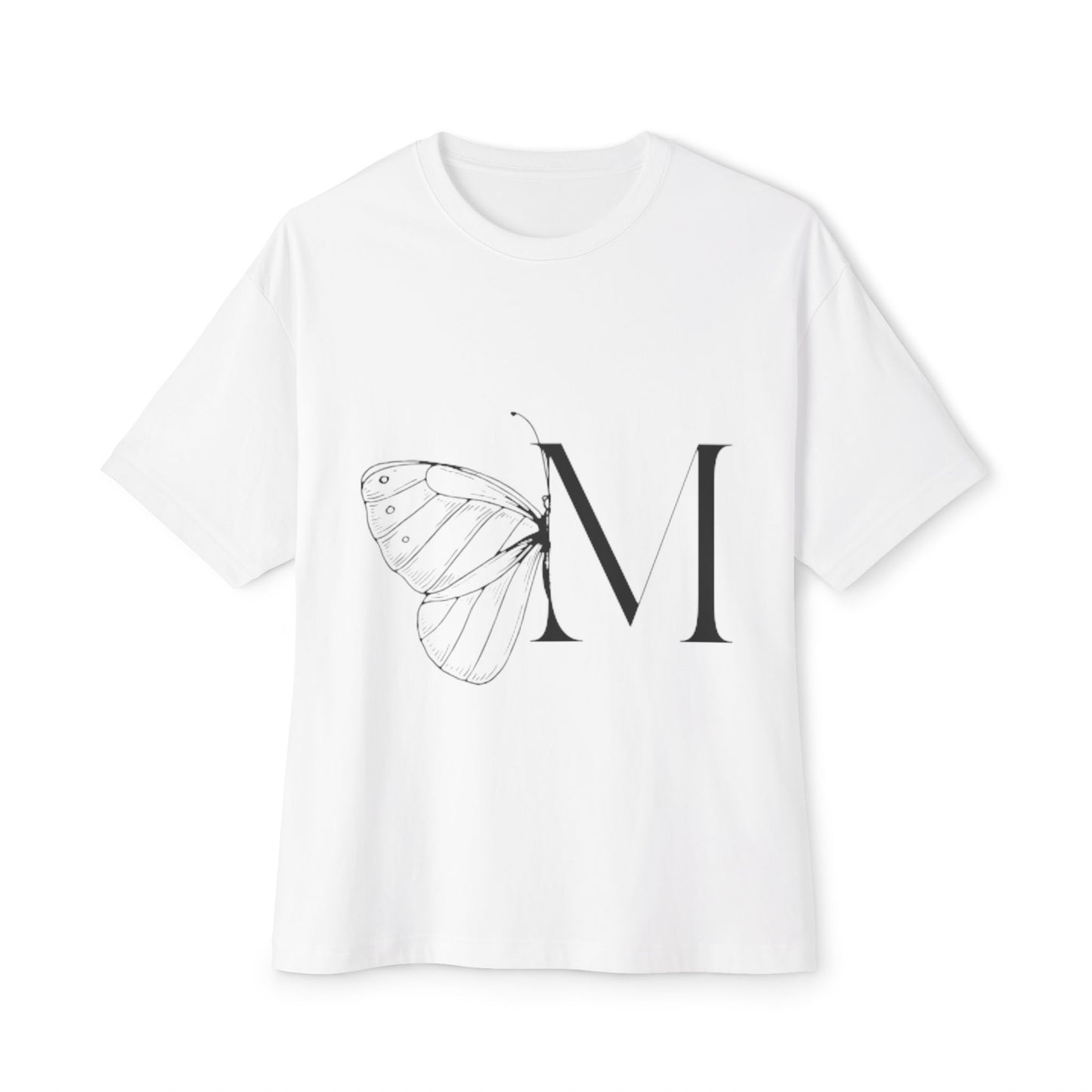 Butterfly Letter M Oversized Tee - Fly With Your Wings Wide Open