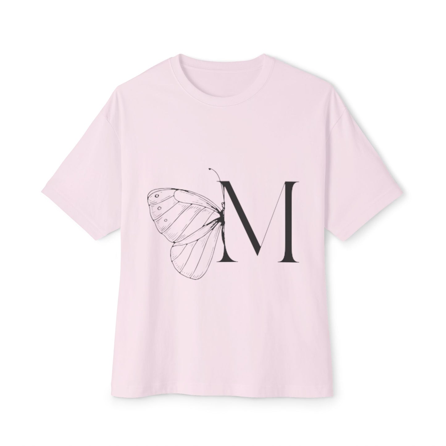 Butterfly Letter M Oversized Tee - Fly With Your Wings Wide Open