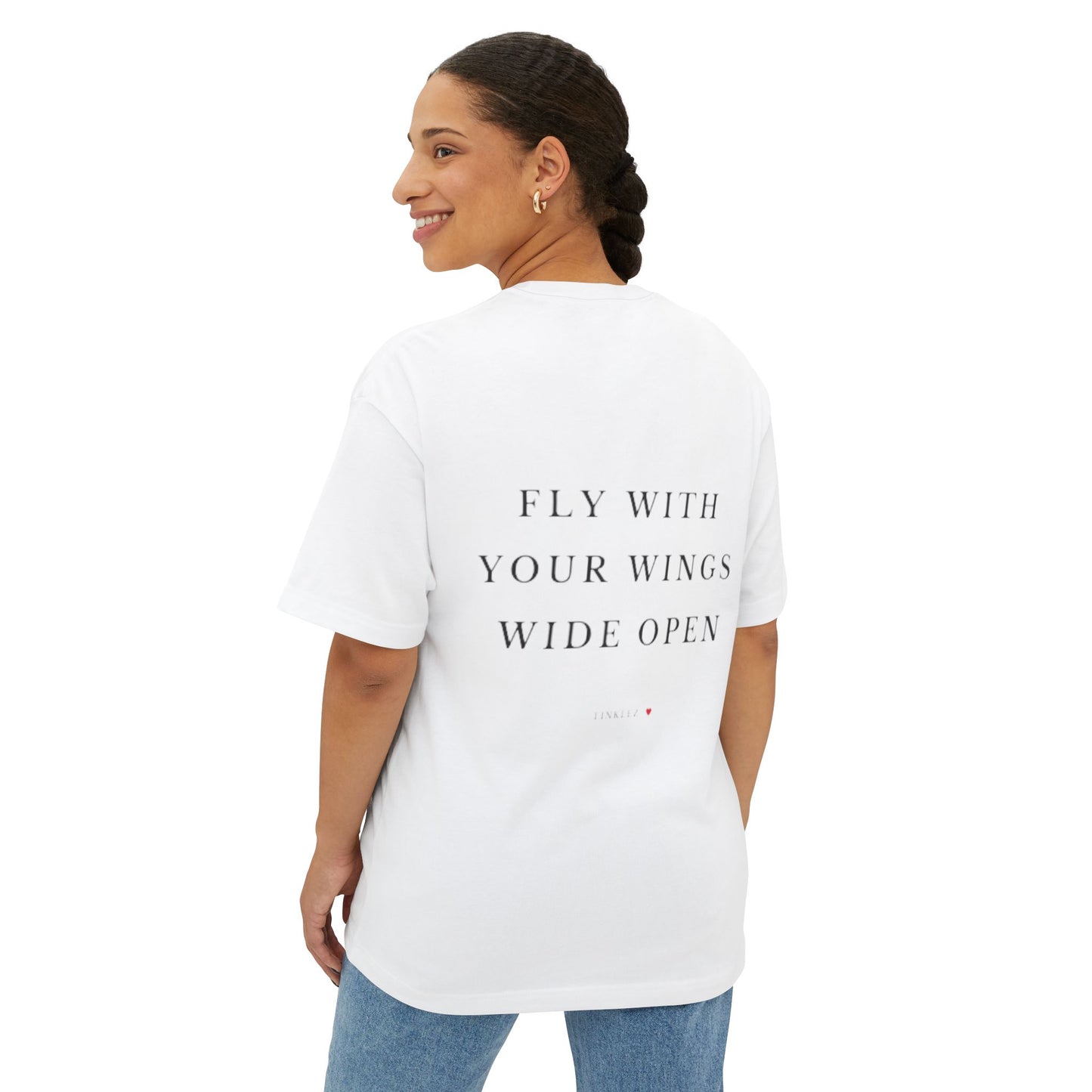 Butterfly Letter M Oversized Tee - Fly With Your Wings Wide Open
