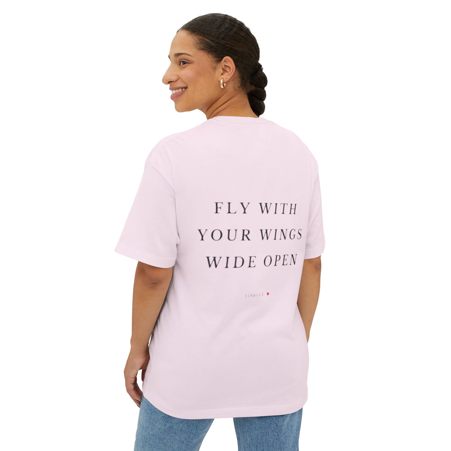 Butterfly Letter M Oversized Tee - Fly With Your Wings Wide Open